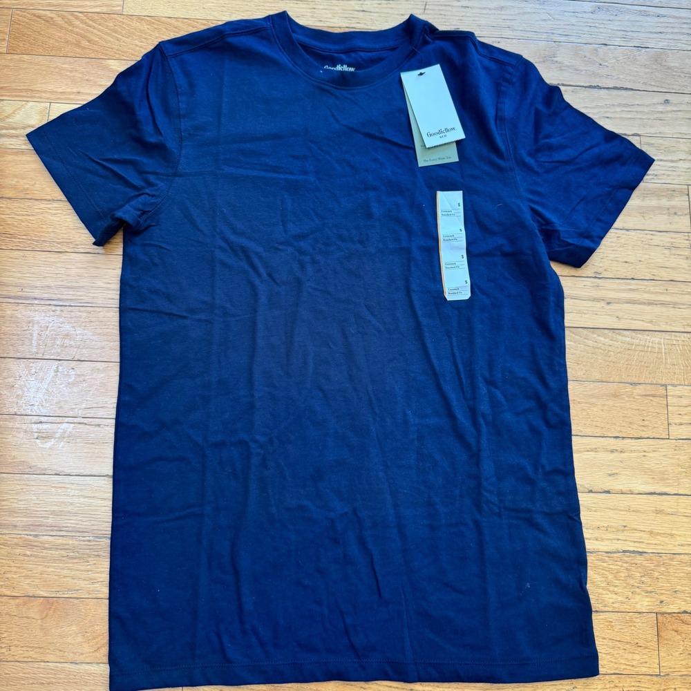 Goodfellow & Co Mens Every Wear Tee Xavier Navy Blue Crewneck T-Shirt Size S NEW